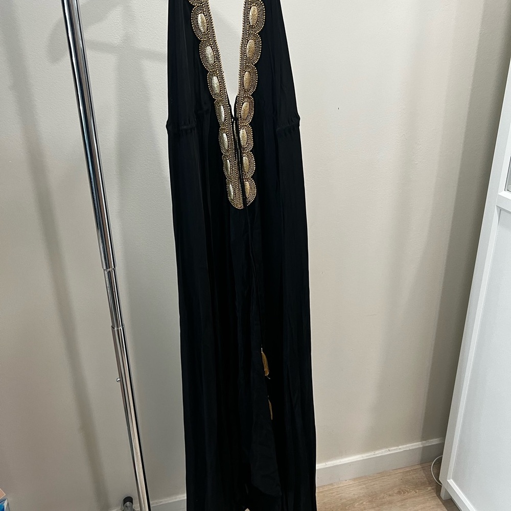 Elegant Black and Gold Women's Dress